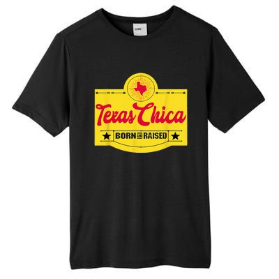 Texas Chica Texas Born & Raised Chick Womens Parody Tall Fusion ChromaSoft Performance T-Shirt