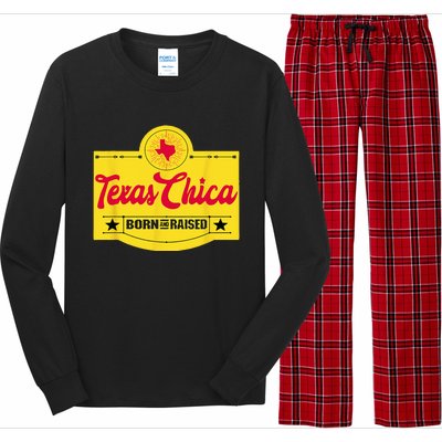 Texas Chica Texas Born & Raised Chick Womens Parody Long Sleeve Pajama Set