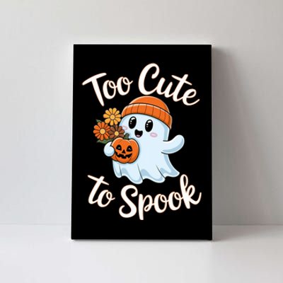 Too Cute To Spook Halloween Ghost Pumpkin Halloween Costume Women Canvas