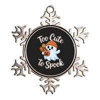 Too Cute To Spook Halloween Ghost Pumpkin Halloween Costume Women Metallic Star Ornament