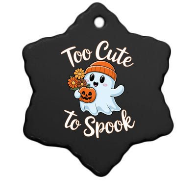 Too Cute To Spook Halloween Ghost Pumpkin Halloween Costume Women Ceramic Star Ornament