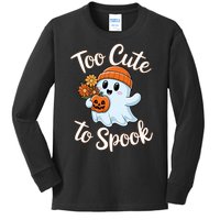 Too Cute To Spook Halloween Ghost Pumpkin Halloween Costume Women Kids Long Sleeve Shirt