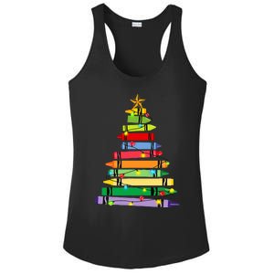 teacher christmas t crayon tree light s student Ladies PosiCharge Competitor Racerback Tank