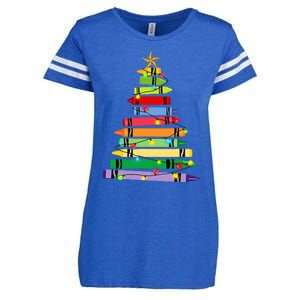 teacher christmas t crayon tree light s student Enza Ladies Jersey Football T-Shirt