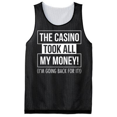 The Casino Took All My Money Funny Gambling Mesh Reversible Basketball Jersey Tank