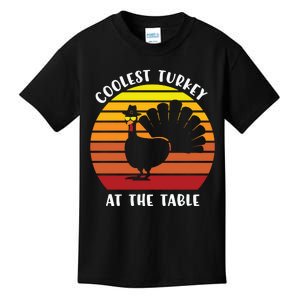 Thanksgiving Coolest Turkey At The Table Kids T-Shirt