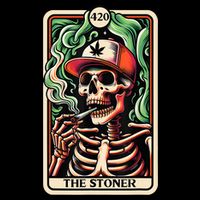 Tarot Card The Stoner Weed Lover Skeleton Cannabis 420 Cooling Performance Crew T-Shirt
