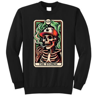 Tarot Card The Stoner Weed Lover Skeleton Cannabis 420 Sweatshirt