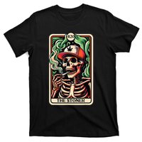 Tarot Card The Stoner Weed Lover Skeleton Cannabis 420 T-Shirt