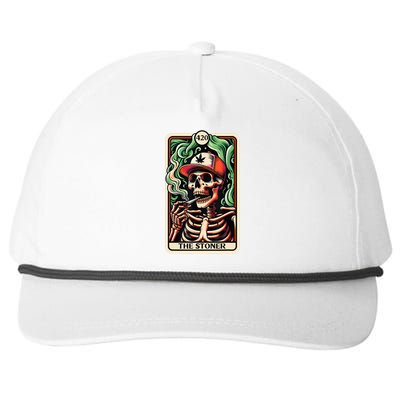 Tarot Card The Stoner Weed Lover Skeleton Cannabis 420 Snapback Five-Panel Rope Hat