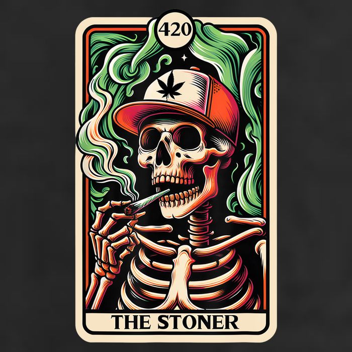Tarot Card The Stoner Weed Lover Skeleton Cannabis 420 11oz C Handle Ceramic Mug