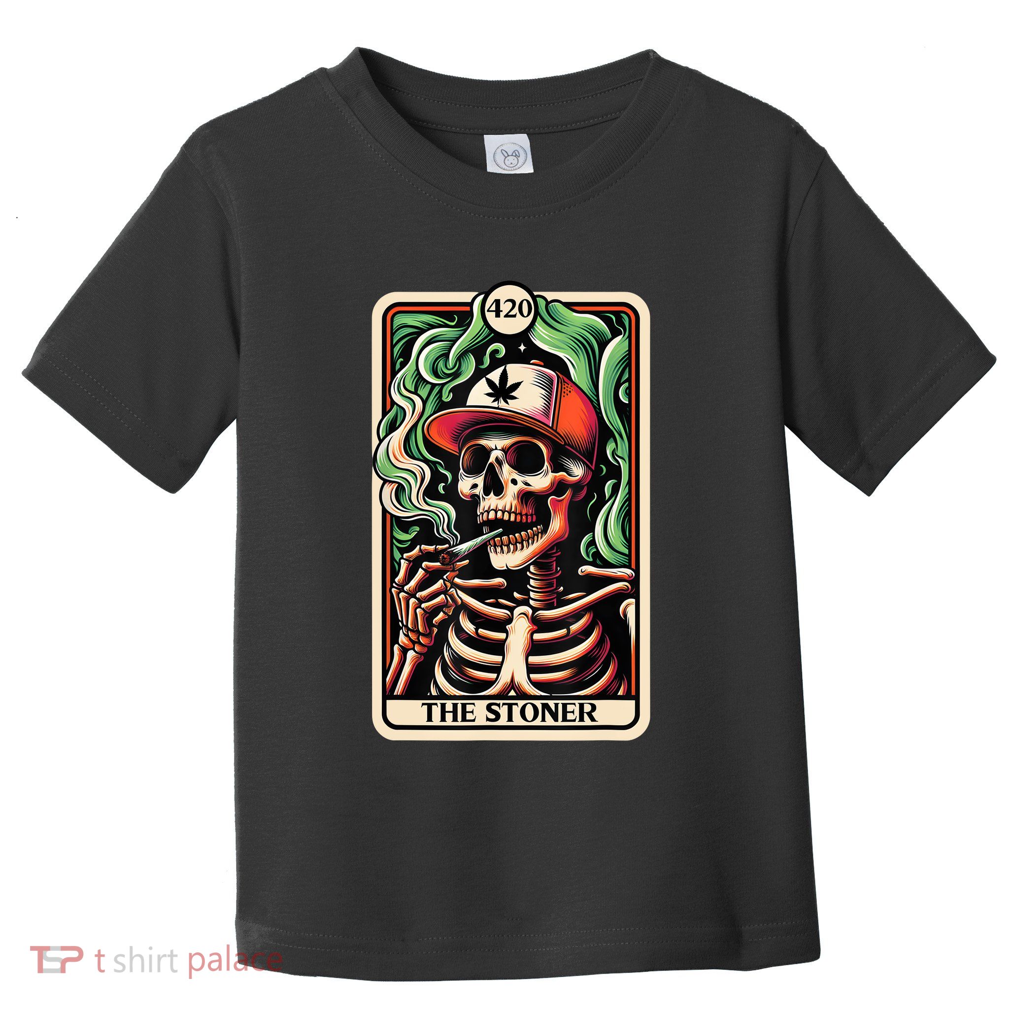 Tarot Card The Stoner Weed Lover Skeleton Cannabis 420 Toddler T-Shirt