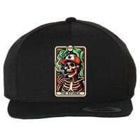 Tarot Card The Stoner Weed Lover Skeleton Cannabis 420 Wool Snapback Cap