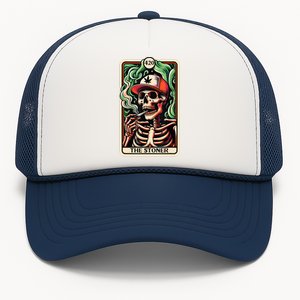 Tarot Card The Stoner Weed Lover Skeleton Cannabis 420 Trucker Hat