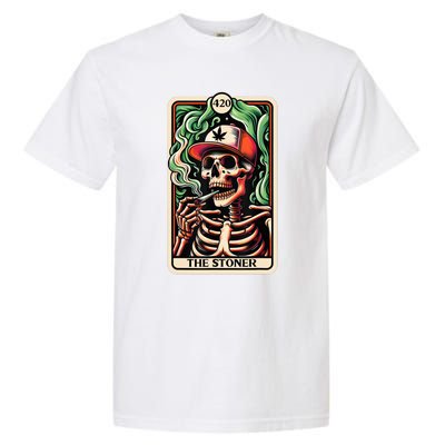 Tarot Card The Stoner Weed Lover Skeleton Cannabis 420 Garment-Dyed Heavyweight T-Shirt