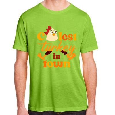 The Coolest Turkey In Town Funny Thanksgiving Gift Adult ChromaSoft Performance T-Shirt