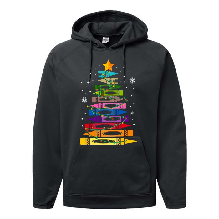 Teacher Christmas Tree Light Student Pajama Matching Performance Fleece Hoodie