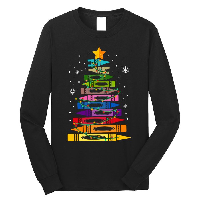 Teacher Christmas Tree Light Student Pajama Matching Long Sleeve Shirt