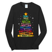 Teacher Christmas Tree Light Student Pajama Matching Tall Long Sleeve T-Shirt