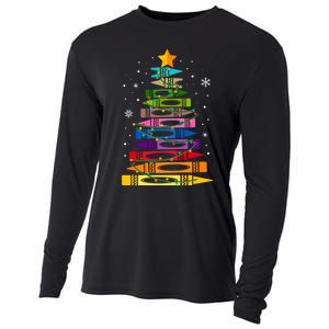 Teacher Christmas Tree Light Student Pajama Matching Cooling Performance Long Sleeve Crew