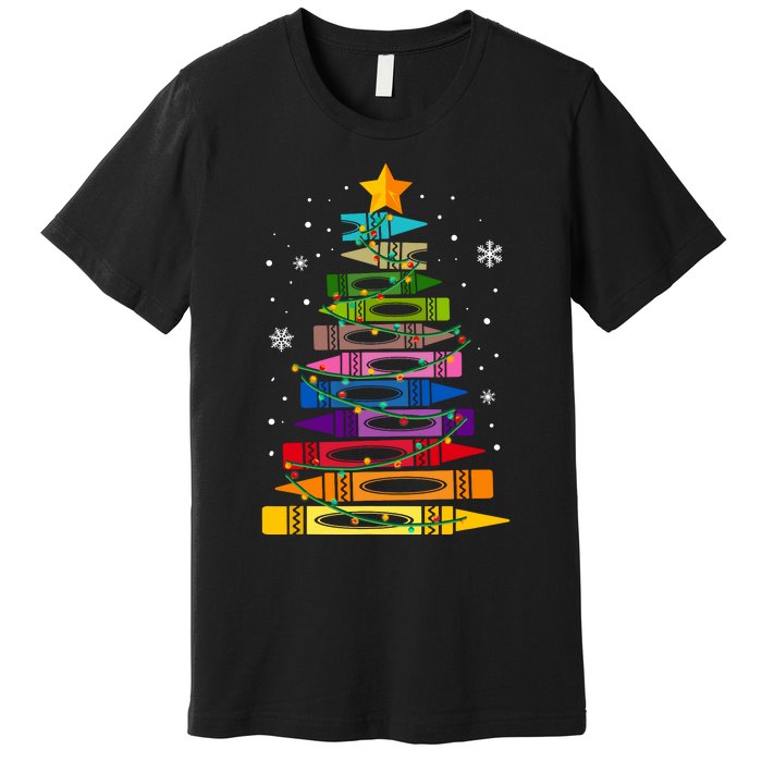 Teacher Christmas Tree Light Student Pajama Matching Premium T-Shirt