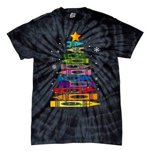 Teacher Christmas Tree Light Student Pajama Matching Tie-Dye T-Shirt