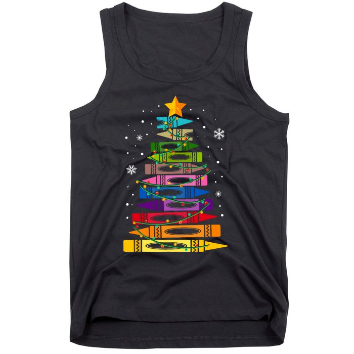 Teacher Christmas Tree Light Student Pajama Matching Tank Top