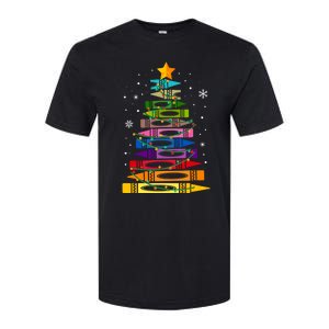 Teacher Christmas Tree Light Student Pajama Matching Softstyle CVC T-Shirt