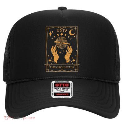 The Crocheter Tarot Card Knitter Tarot Card Crochet Lover High Crown Mesh Back Trucker Hat