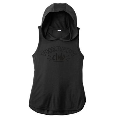 Therapy Club Ladies PosiCharge Tri-Blend Wicking Draft Hoodie Tank