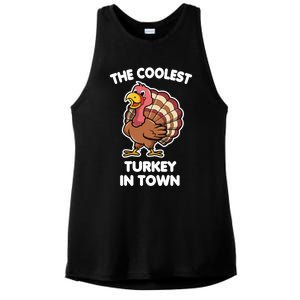 The Coolest Turkey In Town Happy Thanksgiving Great Gift Ladies PosiCharge Tri-Blend Wicking Tank