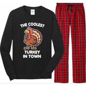 The Coolest Turkey In Town Happy Thanksgiving Great Gift Long Sleeve Pajama Set