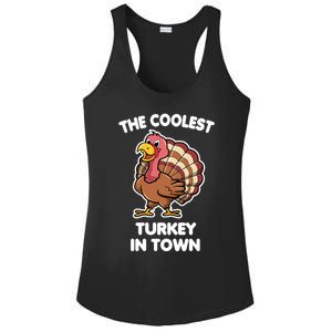 The Coolest Turkey In Town Happy Thanksgiving Great Gift Ladies PosiCharge Competitor Racerback Tank