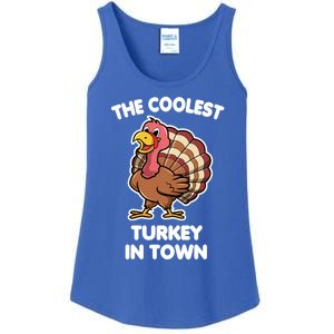 The Coolest Turkey In Town Happy Thanksgiving Great Gift Ladies Essential Tank