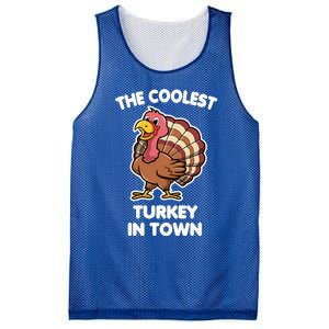 The Coolest Turkey In Town Happy Thanksgiving Great Gift Mesh Reversible Basketball Jersey Tank