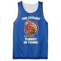 The Coolest Turkey In Town Happy Thanksgiving Great Gift Mesh Reversible Basketball Jersey Tank