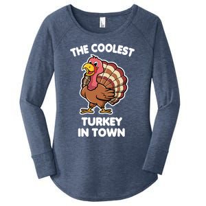 The Coolest Turkey In Town Happy Thanksgiving Great Gift Women's Perfect Tri Tunic Long Sleeve Shirt