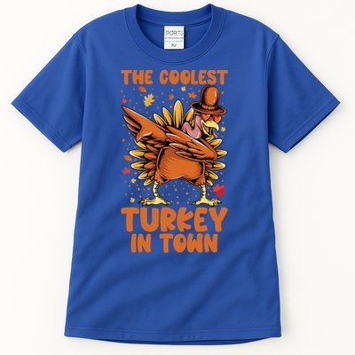 The Coolest Turkey In Town Dabbing Pilgrim Hat Thanksgiving Great Gift Tall T-Shirt