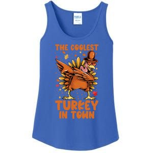 The Coolest Turkey In Town Dabbing Pilgrim Hat Thanksgiving Great Gift Ladies Essential Tank