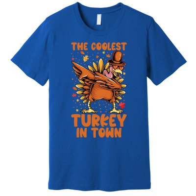 The Coolest Turkey In Town Dabbing Pilgrim Hat Thanksgiving Great Gift Premium T-Shirt