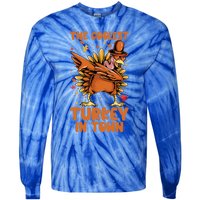 The Coolest Turkey In Town Dabbing Pilgrim Hat Thanksgiving Great Gift Tie-Dye Long Sleeve Shirt