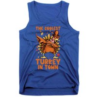 The Coolest Turkey In Town Dabbing Pilgrim Hat Thanksgiving Great Gift Tank Top