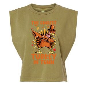 The Coolest Turkey In Town Dabbing Pilgrim Hat Thanksgiving Great Gift Garment-Dyed Women's Muscle Tee