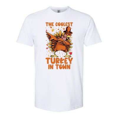 The Coolest Turkey In Town Dabbing Pilgrim Hat Thanksgiving Great Gift Softstyle CVC T-Shirt