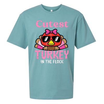 Thanksgiving Cutest Turkey Flock Sueded Cloud Jersey T-Shirt