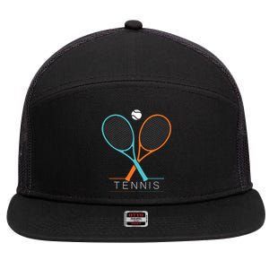 Tennis Children Tennis Racket Ball 7 Panel Mesh Trucker Snapback Hat