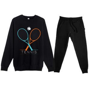 Tennis Children Tennis Racket Ball Premium Crewneck Sweatsuit Set