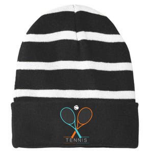 Tennis Children Tennis Racket Ball Striped Beanie with Solid Band