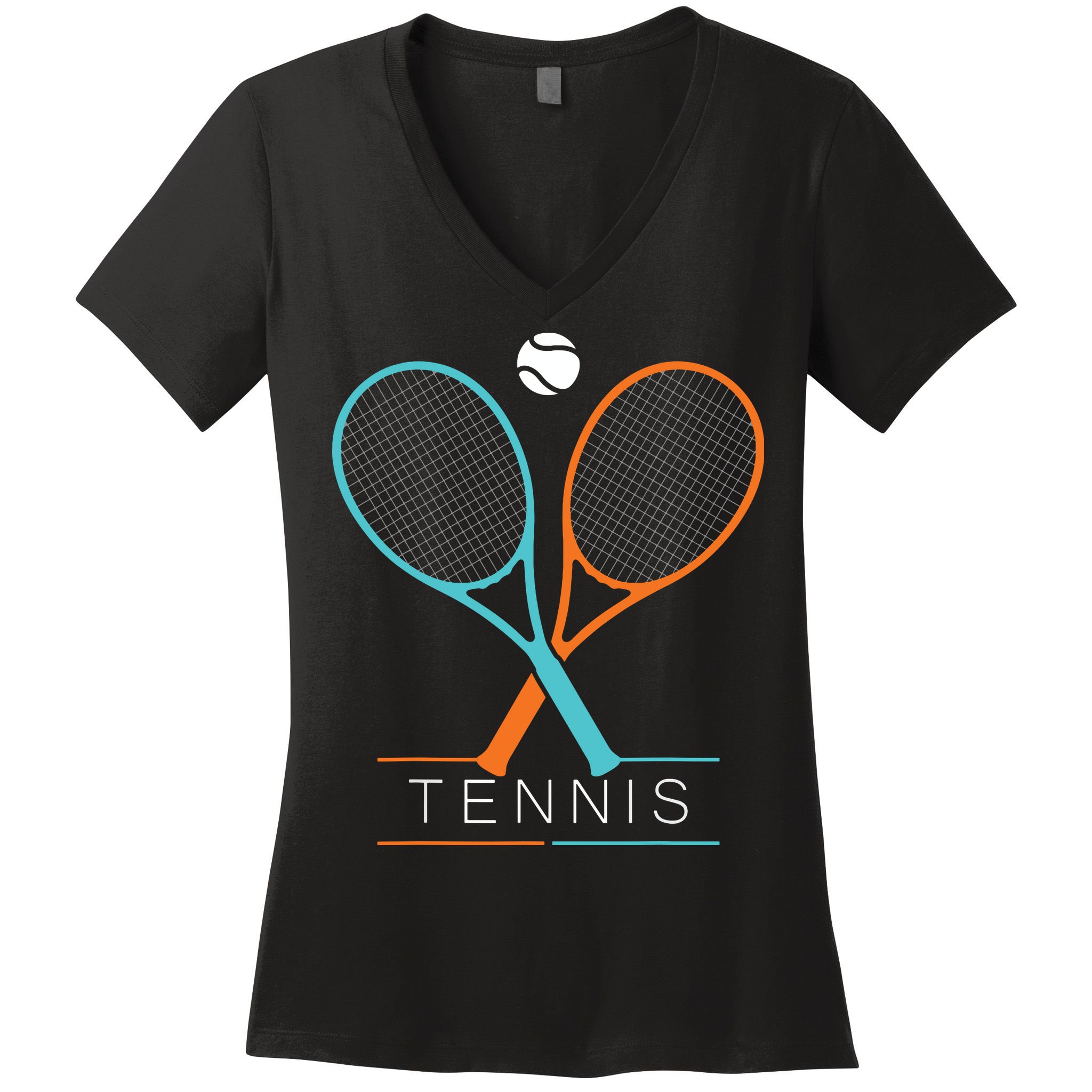 Tennis Children Tennis Racket Ball Women's V-Neck T-Shirt