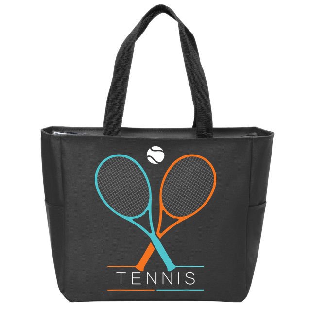 Tennis Children Tennis Racket Ball Zip Tote Bag